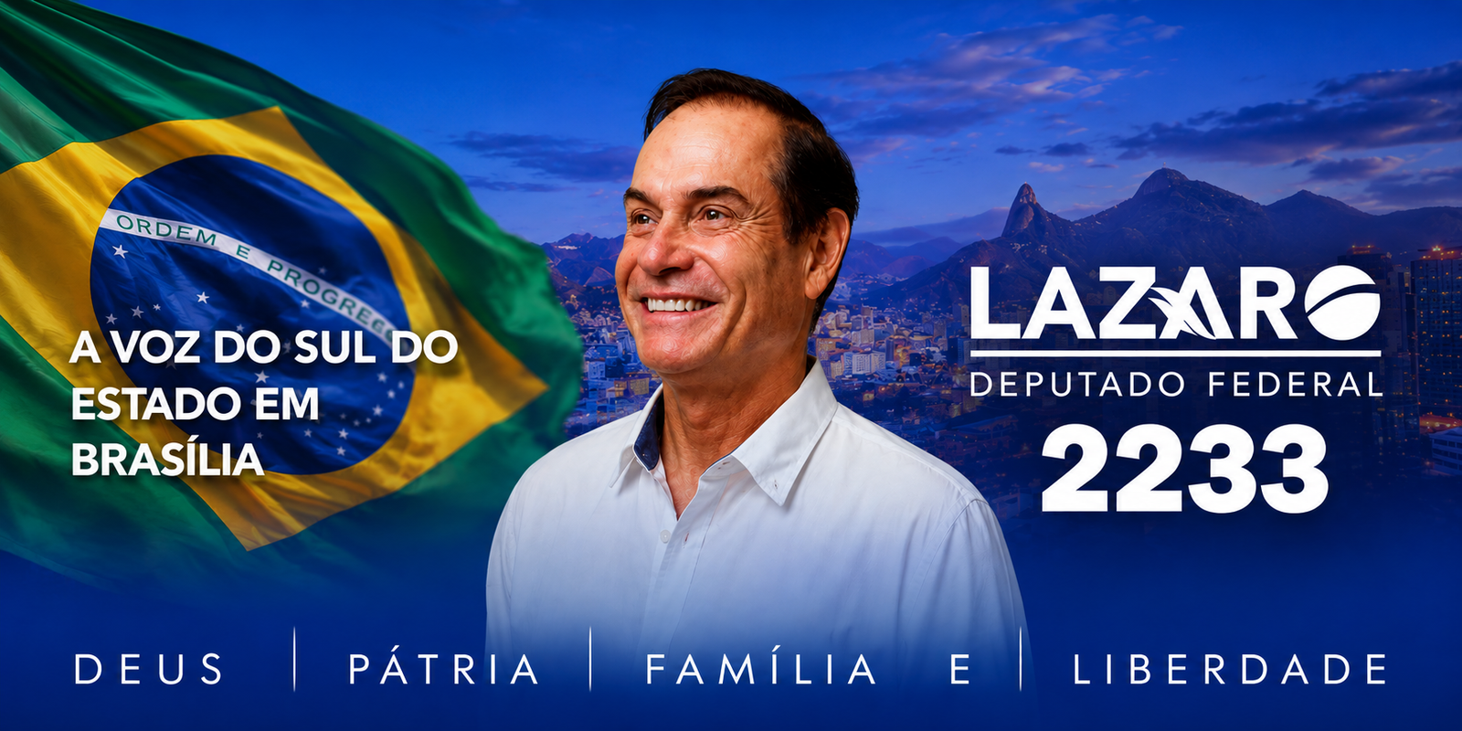 Lázaro Costalonga, candidato a deputado federal, número 2233